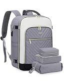 LOVEVOOK Travel Backpack Women Groß Reiserucksack Damen 17.3 zoll Laptop Rucksack Handgepäck Flugzeug Weekender Duffle Bag 40L Cabin Reisetasche Wasserdicht Carry On Luggage Set für Easyjet Ry