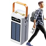 Powerr Bank Solarladegerät, externer Akku 120 Watt, Überlebensgerät 5000 mAh, Eingebaute Kabel, 4 Ausgänge und 3 Eingänge für alle mobilen Geräte, Tourenrucksack, Camping, F