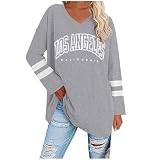 UHouse Damen Tshirt Langarm T-Shirt Warehouse Deal Basic Longshirt Elegant Tunika Freizeit Los Angeles Oberteile Herbst Langarmshirt Casual Longsleeve Leichte Longsleeve Warehouse Deal Grau M
