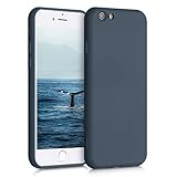 kwmobile Hülle kompatibel mit Apple iPhone 6 / 6S Hülle - gummierte TPU Silikon Handyhülle - Schutzhülle für kabelloses Laden - Case in Dunkler S