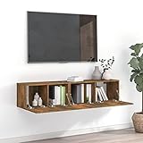 Homgoday 2-teiliges TV-Schrank-Set aus rauchigem Eichenholz, Entertainment-Center-Schrank, TV-Ständer, HiFi-Schrank, Stereo-Schrank, TV-Einheit, Wohnzimmermöbel, Zuhause, Innenbereich,