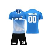 Generisch Personalisiert Fußball Trikots für Kinder/Erwachsener mit Namen, Fussball Trikot Shorts Sets Herren Jungen Trainingsanzug