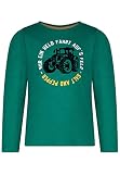 SALT AND PEPPER Jungen Jungen Langarmshirt mit Traktor Flockprint aus Baumwolle Hemd, Wood Green, 92-98 EU