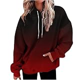 NNGOTD Damen Pullover günstig kaufen Sweatshirt mit reißverschluss Damen Schwarze Hoodie Jacke Damen fb Sister Jacke Damen wärme Weste Damen Sport Langarmshirt Damen rot weihnachtsmotiven B
