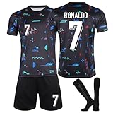 Fußball Trikot, Neue 24 Hause/Auswärts Fußball Trikot Kinder Erwachsener, Nr.7 Fussball Trikots Shorts und Socken Anzug Jungen H