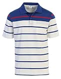 Gioberti Herren-Poloshirt mit schmaler Passform, Kontrastfarbe, gestreift, mit Tasche, Marineblau - Stil 9328, 3X-Groß