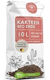 Kakteenerde 10 L | 100% Torffrei + Dünger + Wurzelaktivator I Lockere Kaktuserde | Als Aloe Vera Erde geeignet | Premium Kakteen-Erde | Perfekt Zum Umtop