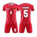 Generisch Personalisierte Trikot Kinder, Fußball Trikot mit eigenem Namen Nummer und Logo Jungen, Fussball Trikot Shorts S