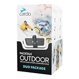 Cardo PACKTALK Duo Pack, Helm-Kommunikationssystem, ideal für Ski, Snowboard und Radfahren, Zweierpackung, Outdoor Schw