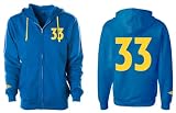 Fallout Zipper Hoodie 'Vault 33' Blue Size M