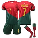 Fußball Trikot Nr.7, Hause/Auswärts 7 Fußball Trikot für Kinder Erwachsener, Nr.7 Fussball Trikot Shorts Socken für Jungen H