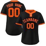 Benutzerdefinierte Baseball-Trikots, Personalisierte Button-Down Baseball Shirts Individuelle Baseball Shirts Für Männer Frauen Jugendliche Druck Namennummern Baseballtrikot Sp
