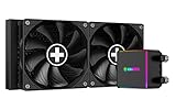 Xilence LQ240PRO AMD und Intel 240mm AiO Wasserkühlung, AM5/AM4, LGA 1700/2066/2011/1151/1150/1155/1156/1200, 300W TDP, 2x 120mm FDB PWM Lüfter, für hohe Kühlanforderungen im Gaming/Streaming, schw