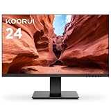 KOORUI 24 Zoll Monitor Full-HD, 75 Hz, 5ms, Eye Comfort, sRGB 99% Farbumfangs,(1920 x 1080, HDMI, VGA, Neigbar, VESA 75x75) Schw