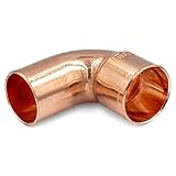 Kupfer Lötfitting DVGW Winkel 90° Innengewinde-Außengewinde 22 mm für Wasser-, Heizungs- und G