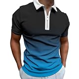 Poloshirt Herren Kurzarm Atmungsaktives Golf Polo Shirt Männer Poloshirt Schwarz Basic Freizeit Tops Kurzarmshirt Sommerhemd Freizeit T-Shirt Herren Hemden Kurzarm Büg