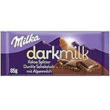 Milka Dark Milk Kakao Splitter 1x 85g I Zartherbe Alpenmilch-Schokolade I mit Kakao Nibs I Milka Schokolade aus 100% Alpenmilch I Tafelschok