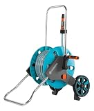 Gardena CleverRoll M Set: Schlauchwagen mit 20 m Classic-Schlauch und Spritze und Clipbefestigung zur Aufbewahrung, Nachtropfstopp, Kurbelseite frei wählbar (18513-88)