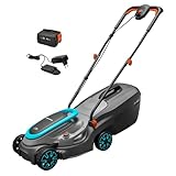 Gardena Akku-Rasenmäher PowerMax 32/18V P4A Ready-to-Use Set: 32 cm Schnittbreite, 30 l Fangkorb, Ergonomisch, Höhenverstellung, Kabellos (14632-20)