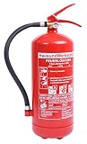 HausundWerkstatt24 6 kg Pulver-Feuerlöscher 9 LE mit Manometer (27 A 144 B C Dauerdrucklöscher GP-6X Instandhaltungsnachweis)