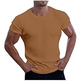 Herren Tops Kurzarm Regular Sporthemd Outdoor Einfarbig Sportshirt Casual Rundhals T-Shirt Leicht Fitness Shirts Sommer weiche Laufshirt Bequemes Basic Freizeitshirt Sport Locker Ob