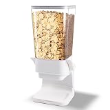 Sinceroduct Cereal Containers Storage, Cereal Dispenser Countertop 5.5 L Large Capacity, Easy to Control, Airtight Dry Food Storage Containers for Grain, Rice, Nut, Bean, Candy, W