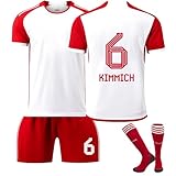 Football Jerseys 6 KIMMICH 7 GNABRY 9 KANE 10 SANE 25 MÜLLER 42 MUSIALA Men's Sports Training Soccer Footy Kit Outfit, Children Boy Football Training T-Shirts, Shorts and Socks (6@, Kid 18)