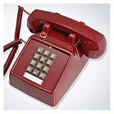 YJHQSS Festnetztelefon im Retro-Design mit Kabel – klassisches altmodisches Vintage-Telefon im Stil der Tastenwahl für Schreibtisch Tisch Homeoffice Spiralkabelhörer mit Tastenw