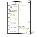 Evliery Magnetisches Whiteboard, Kühlschrankkalender, Essensplaner und Einkaufsliste, Whiteboard – Memoboard und Familienplaner, Langlebig, Einfache I