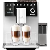 Melitta CI Touch - Kaffeevollautomat mit Milchsystem, Kaffeemaschine mit integrierter Kaffeemühle und Milchaufschäumer, für z. B. Espresso oder Cappuccino, silb