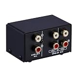 YIWEOG Audio-Umschalter RCA 2 In 1 Out / 1 In 2 Out A/B-Umschalter Stereo-Audio-Splitterbox mit verzerrungsfreier Cinch-Buchse zum Umschalten zwischen Computerlautsprechern und Kopfhö