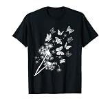 Pusteblume Butterblume mit Schmetterlingen im Garten T-S