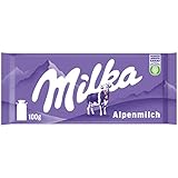 Milka Alpenmilch 1 x 100g I Alpenmilch-Schokolade I Milchschokolade I Milka Schokolade aus 100% Alpenmilch I Tafelschok