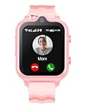 Carneedi 4G Smartwatch Kind mit GPS, Telefonfunktion, WiFi, Videoanruf, Kamera, SOS, Schulmodus, Kinder Smartwatch für 5–16 Jahre, ANDROID 8.1-ROSE
