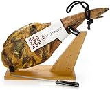 Serrano Schinken (Vorderschinken) Reserva + Schinkenhalter + Messer 4,5 - 5 Kg - Spanischer Schink