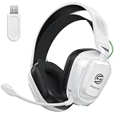 Skapendy 2,4GHz Wireless Gaming Headset für PS5, PS4, Switch, Mac, PC, Ultra-Niedriglatenz, 50+ Std. Batterie, Stereo Sound Bluetooth Gaming Kopfhörer mit Noise-Canceling Mik