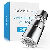 Bächlein Universal Wasserhahn-Aufsatz in Chrom mit zwei Strahlarten - Drehbarer Wasserhahn-Luftsprudler für Kü