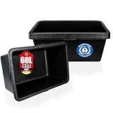 BigDean 3x Mörtelkasten 60 Liter Eckig Miniteich Baueimer - 71 x 40 x 29 cm - Speiswanne Zementwanne Mörtelwanne - Made in Germany - Blauer Eng