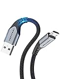 VENTION PS4 Controller Ladekabel Micro USB Kabel 1m Nylon Android Datenkabel Grau für PS4 Slim, PS4 Pro, Samsung Galaxy Tablette, Huawei P Smart, Redmi, Nokia, Kindle Fire Tab