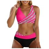 Damen-Bikini, Bademode, Badeshorts, Damen, Strandbikini Sommer, zweiteilig, Damen, Badeanzug, Push-Up, gepolstert, C-Rose, S