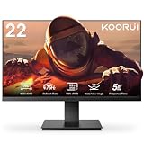 KOORUI 22 Zoll Business Computer Monitor, Desktop Gaming Monitor, FHD 1080p, 75hz, Eye Comfort, sRGB 99% Farbumfangs, (Ultradünne Blende, HDMI, VGA, Neigbar, VESA 75x75), PC B
