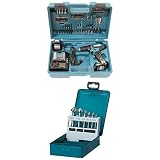 Makita HP333DSAX1 Akku-Schlagbohrschrauber 12V max. / 2,0 Ah, 2 Akkus + Ladegerät in Transportkoffer + Senkerset 6tlg HSS