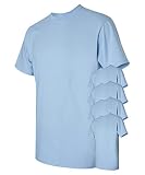 Heavy Cotton 100% Cotton Tshirt (G500) Light Blue, L (Pack of 5)