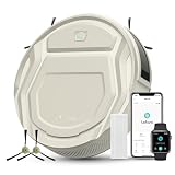 LEFANT Saugroboter, Superschlank Staubsauger Roboter, 2200 Pa Saugkraft, 120 Min Laufzeit, WLAN optimiert für Teppiche, Tierhaare, Hartböden, Roboterstaubsauger mit Ladestation, M210P Champagnerg