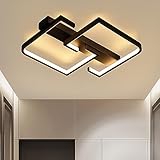 CBJKTX Deckenleuchte LED Deckenlampe Schwarz Klein Flurlampe 19W 30CM Küchenlampe Modern Warmweiß 3000K Geometrie Design Schlafzimmerlampe für Flur Schlafzimmer Küche Wohnzimmer S