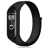 Keecuty Armband kompatibel mit Xiaomi Mi Band 6 Armband Xiaomi Mi Band 5 Armband, Verstellbarer Nylon Ersatzarmband kompatibel xiaomi mi Band 4/xiaomi mi Band 3 für Frauen Männer-Schw