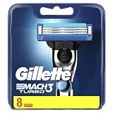 Gillette Mach3 Turbo Klingen Austauschbar für Herrenrasierer (8 Stück), mit Klingen härter als S