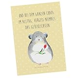 Mr. & Mrs. Panda Postkarte Chinchilla Blume - Geschenk, Kummer, Einladungskarten Geburtstag, Tiermotive, Grußkarte, Gute Laune, Büro, Ansichtskarten,