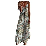 Angxiwan Damen Sale Angebote Kleidung Winter Tunika Kleid für Damen Blumen Drucken Langarm Shirtkleid V-Ausschnitt Vintage Strandkleider Kurzes Mini Dress Baumwolle Hemdkleid Mode Casual BOD