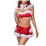 SKTIISN Babydoll unterwäsche Strapsen Dessous Set Mit Strümpfen Dessous reizwäsche Dessous Damen sexy unterwäsche rot Body Dessous unterwäsche BH Dessous Damen Unterwasche Set Bustier R
